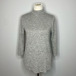Moa Moa- Grey and Black Speckled Long Sleeve Turtleneck